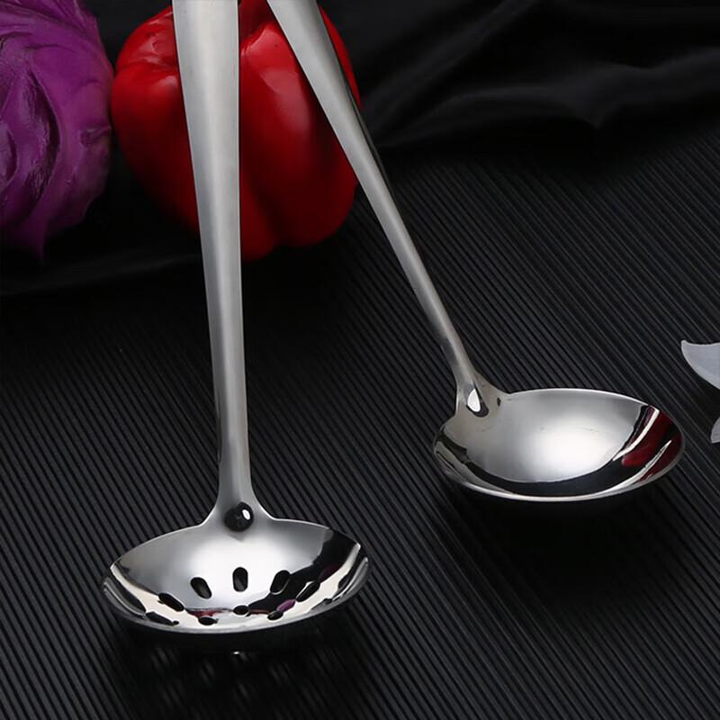 Stainless Steel Hot Pot Soup & Slotted Spoon 2-Piece Set (10 Pack)