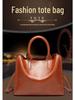 2024 New European & American Fashion Women's Oil Leather Handbag - Simple Versatile Shoulder & Crossbody Bag