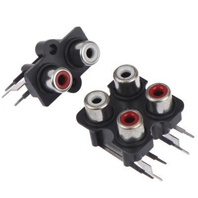 5Pcs 2/4 Loch Cinch-buchse Stereo Audio Jack Av Audio Eingang Buchse Stecker