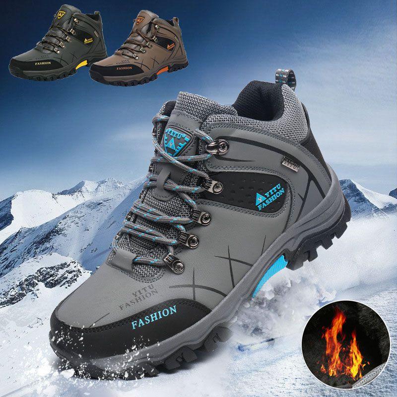 Cozy Men's Winter Snow Boots Breathable And Slip Resistant Hiking Work Shoes