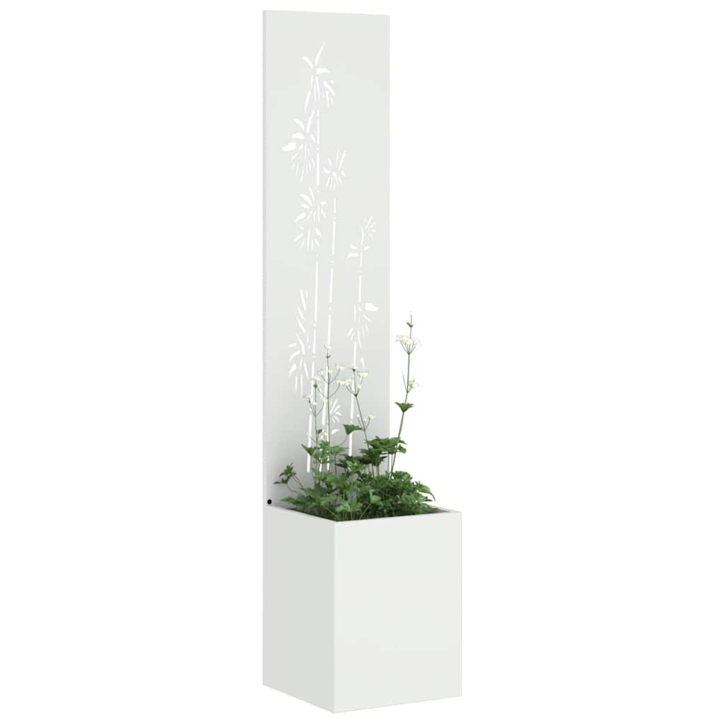 Garden Privacy Screen Canvas Floral White 32 X 150 Cm