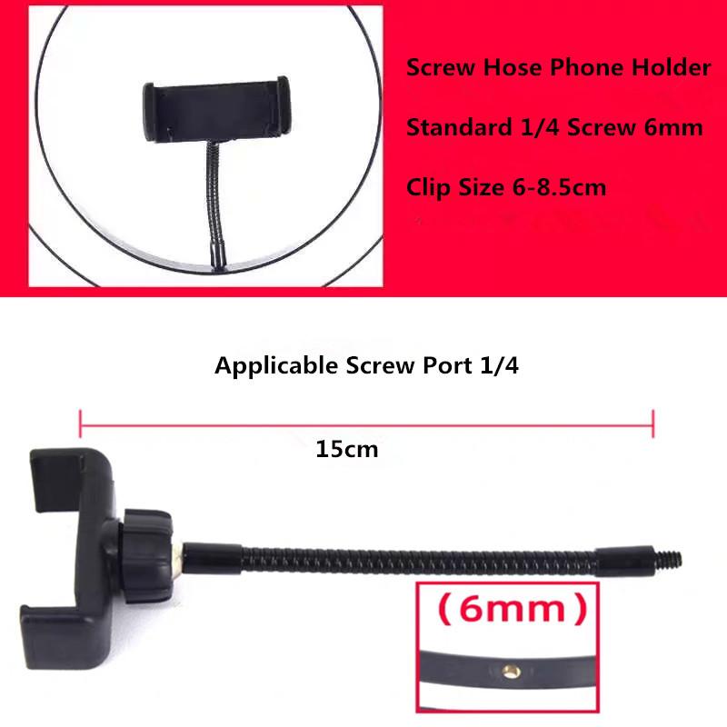 Flexible Hose Arm Cell Phone Clip Holder For Led Selfie Ring Lamp Replacement Kit 360 Degree Mount Mobile Phone Holder Clamp