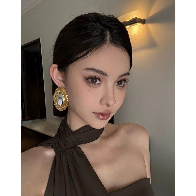 European and American Retro Vintage Gold Series Earrings, Gold-Plated, Unique Design, Stud-Style Earrings for Women