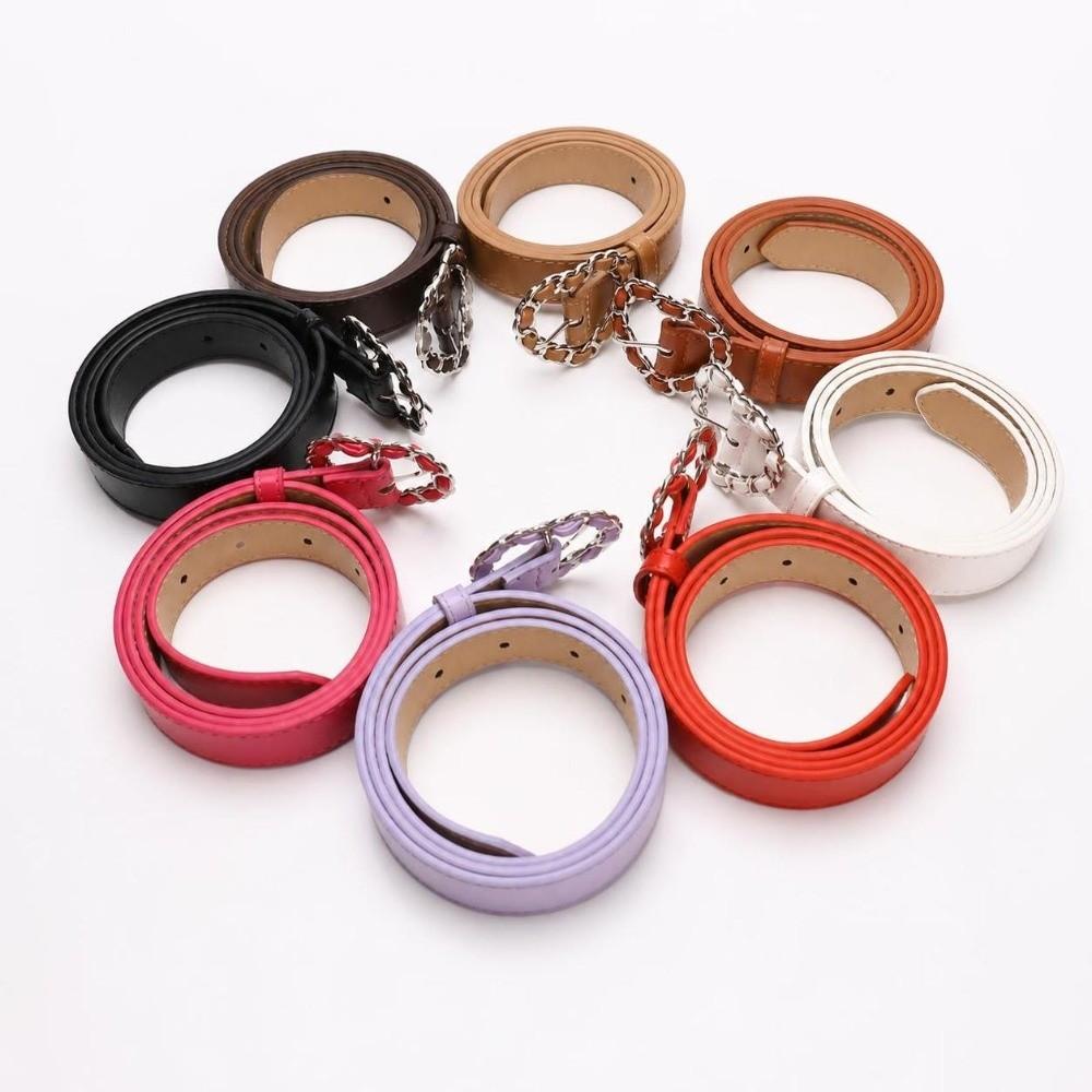 Y2K Heart Buckle Belt Adjustable PU Leather Belt Fashion Faux Leather Waistband  For Women