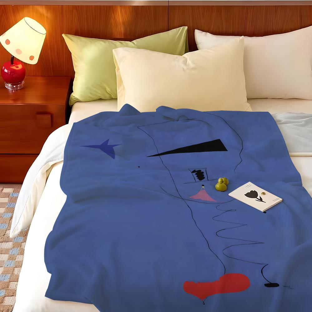 Artist J-Joan M-Miro Throw Flannel Throw Blanket, Lightweight Cozy, Durable Washable Cute Cool