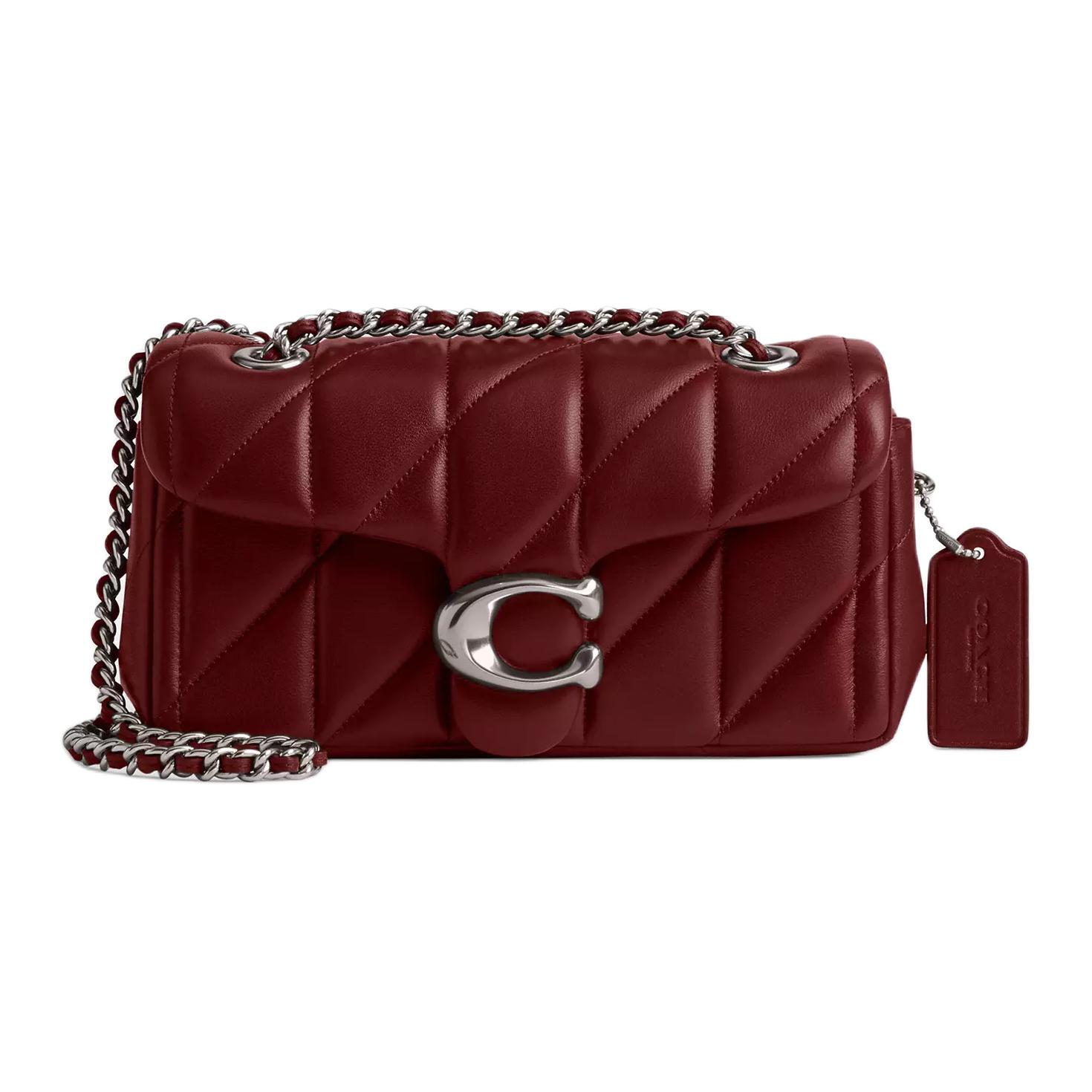 

Coach Tabby 20 Striped Quilted Magnetic Closure Flap Napa Leather Crossbody Shoulder Bag Small Women bags Ruby CP149-LHXEP Gift Box Sets (Basic Set+Black Box)