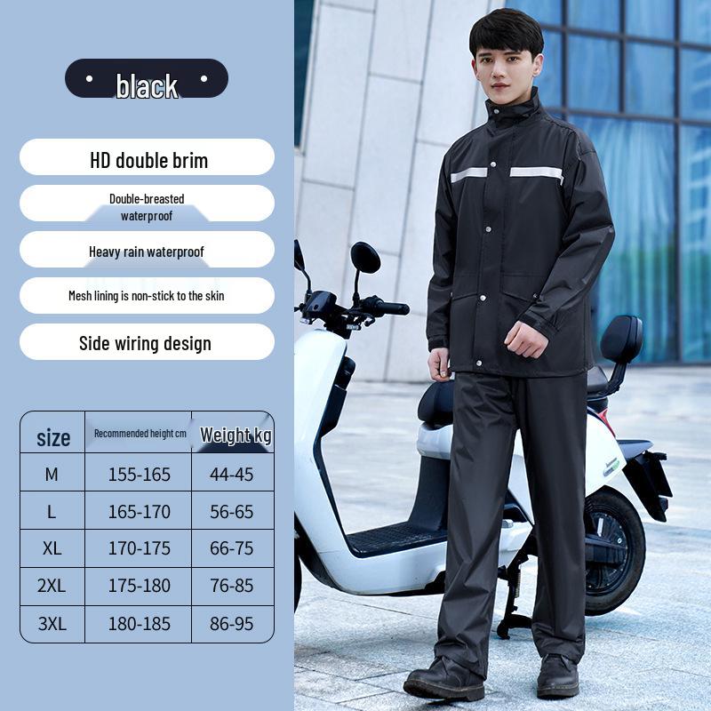 

Men s & Women s Split Stormproof Motorcycle Rain Suit: Thickened Cycling Jacket & Pants for Electric Takeaway XXXL