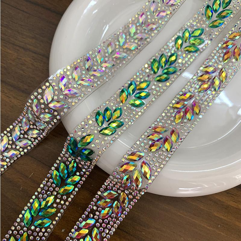 Rhinestone Chain Ab Color Horse Eye Crystal Rhinestone Ribbon For Diy Shoes Bags Dresses Decoration