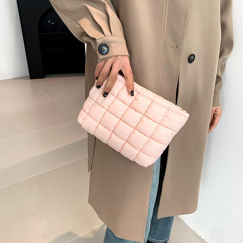Fashionable Pleated Travel Makeup Bag Korean Style Casual Clutch For Women