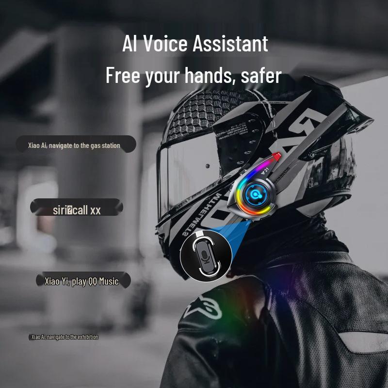 Y21 Waterproof Bluetooth Helmet Headset with RGB Lights & Heavy Bass