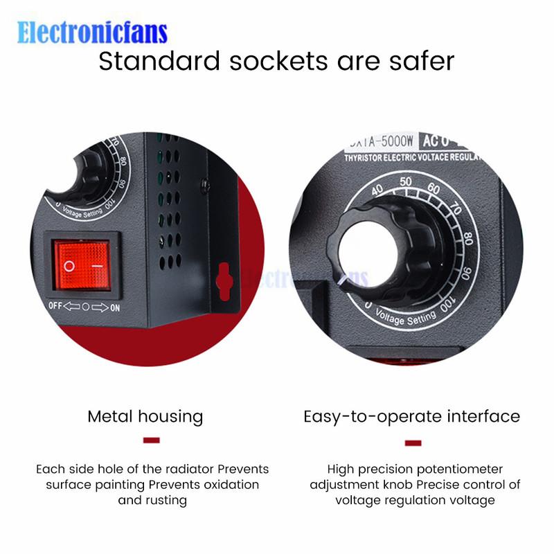 5000W Induktionsspannungsregler Controller Geschwindigkeitsregelung Thermostat Dimmung Verlangsamung 220V einphasiger Wechselstrom Regler Schalter