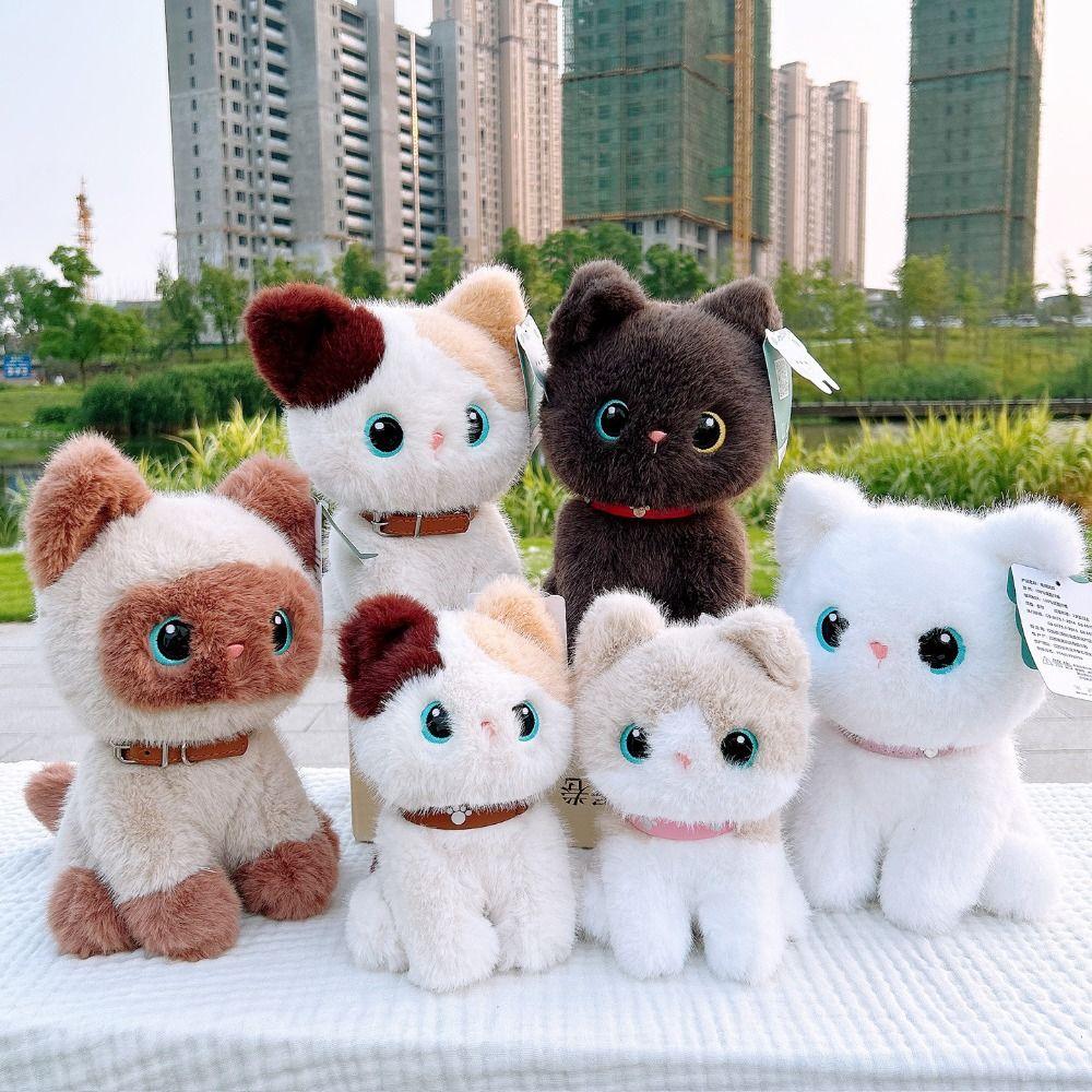Sitting Pose Kitten Plush Toys Soft Fluffy Stuffed Cat Boys Girls Pet Cat Doll Kids Toy