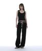 PARTIMENTO WOMEN Drawstring Reworked Pleated Baggy Jeans_Black