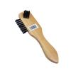 Three-Sided Beechwood Shoe Polish Brush with Black Boar Bristles for Leather Care