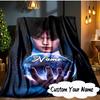 Custom Name Addams Gothic Portrait Blanket Ideal Bedding Blanket Perfect for Travel, Camping, Living Rooms, Offices, Sofas, Fan Christmas Gift