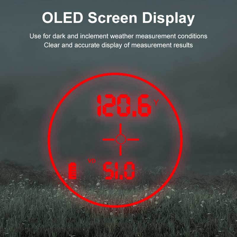 Hot Sale OLED Red Light Display Rangefinder Outdoor Laser Telescope for Hunting Distance measurement1200/2000Code