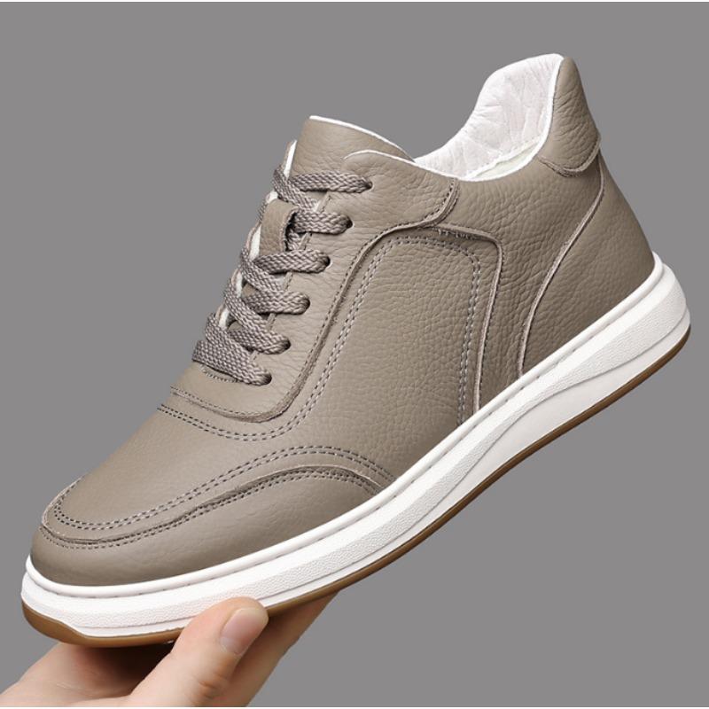 

Genuine Leather Men Boots Winter High Top Leather Shoes Fashion Cotton Shoes Ankle Boots Business Casual Outdoor Male Sneakers 36