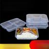 Einweg-Lebensmittelbehälter mit 4 Fächern Takeaway-Mittagessenbox Bento Meal Prep Behälter Lebensmittelqualität