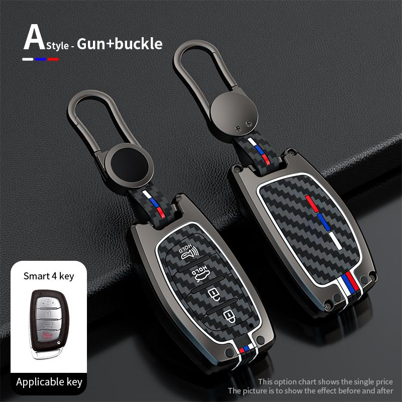 Car Key Case Cover Shell Fob For Hyundai Tucson Santa Fe Rena Sonata Elantra Creta Ix35 Ix45 I10 I30 I40 Keychain Accessories