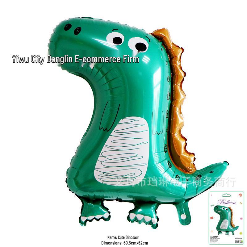 Tyrannosaurus Rex Crown Balloon: 3D Forest Dinosaur, Cute Aluminum Foil Design