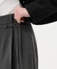 Laneonkyulleoseu Belt Detail Pintuck Wide Pants_Melange Grey