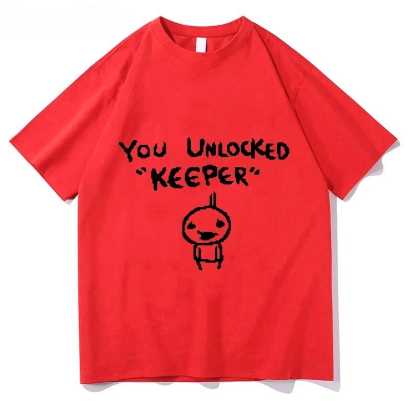 Hip Hop Binding of Isaac Print Tshirt Unisex Women Oversized You Unlocked Keeper T Shirt Cotton Tee Hip Hop Tshirt Tops Streetwear