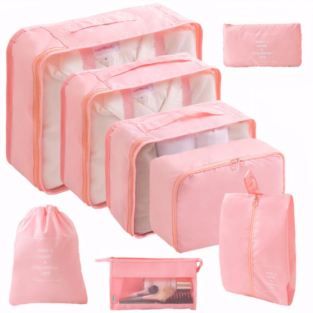 8 Pieces Set Travel Organizer Storage Bags Suitcase Organizer Bags Clothes Shoes Cosmetics Toiletries Storage Bags for Travel