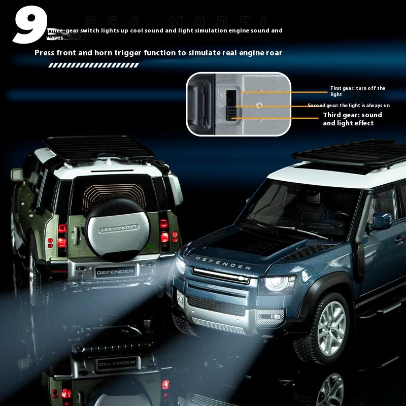 1/18 Scale Land Rover Large Defender 110 Alloy Car Model Toy Gift, Simulated Sound and Light Children's Toy Car, Birthday Gift for Boys