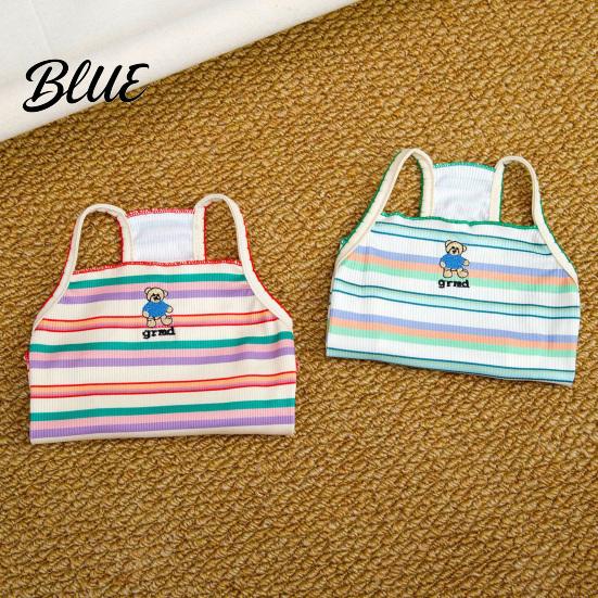 Lightweight Dog Clothes Colorful Striped Pet T-Shirt Sleeveless Thin Straps Breathable Skin-Friendly Tank