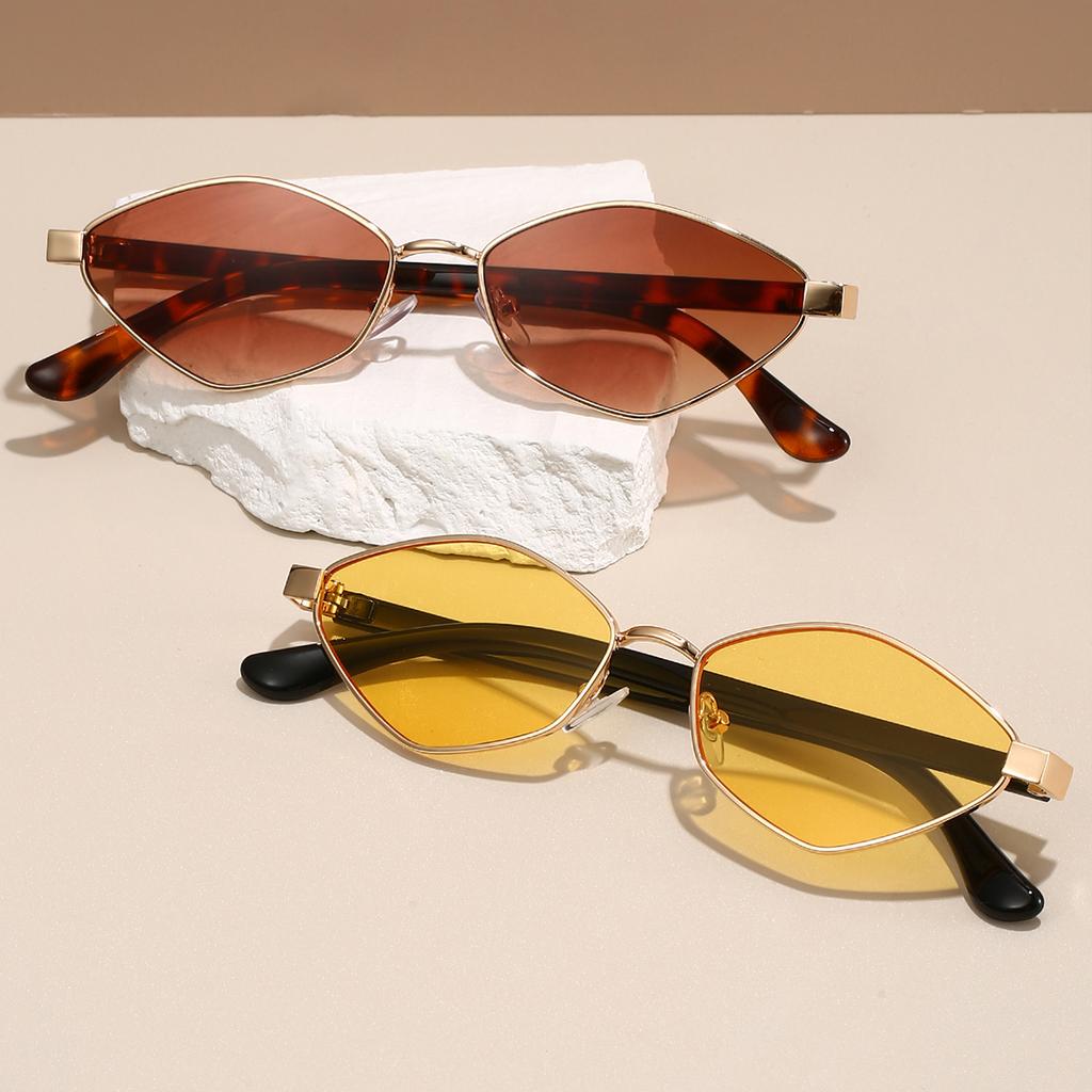 Vintage Polygon Sunglasses Men New Fashion Ocean Lenses Gradient Shades Trendy Retro Brand Design Travelling Sun Glasses