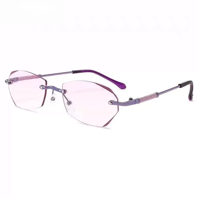 Women Frameless High-definition Blue-light-blocking Reading Glasses Vintage Style Ultra-lightweight and High-end