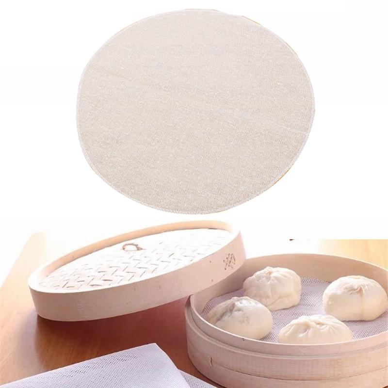 YOMDID 5PCS Round Steamer Cloth Cotton Steamer Mat For Stuffed Buns Steamed Bread Steaming Cloth Practical Steamer Accessories