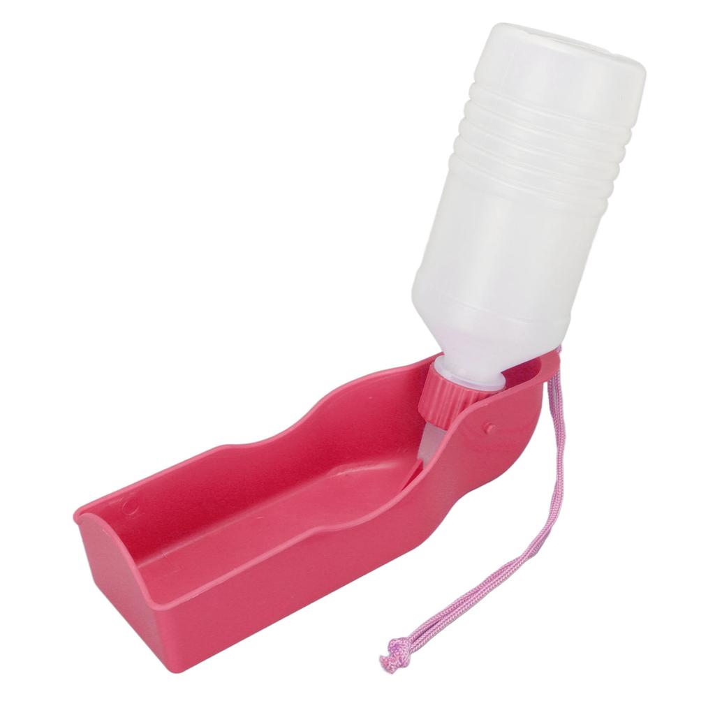 300ml Dog Water Bottle Automatic Hangable Pet Water Dispenser Bottle for Pet Dogs Cats Pink