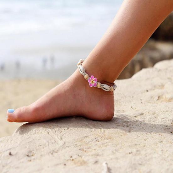 Bohemian Flower Sea Shell Beads Anklet Foot Chain Women Barefoot Ankle Bracelet