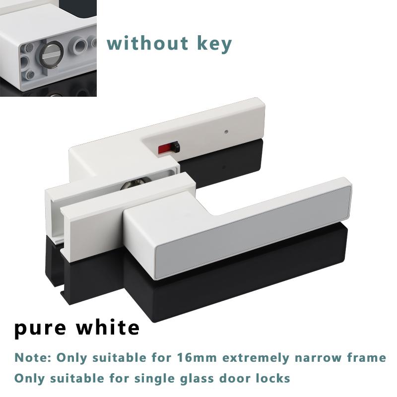 Glass Door Bathroom Door Lock 16 Extremely Narrow Frame Kitchen Magnetic Door Lock Zinc Alloy Handle With Key Glass Door Lock keyless-1
