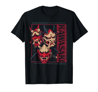 Kawasaki City Retro Japanese Noh Mask 1980s Kawasaki T-Shirt