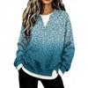 Women's Casual Loose Fit Two-Piece Leopard Print Long Sleeve Sweatshirt Top for Everyday Wear