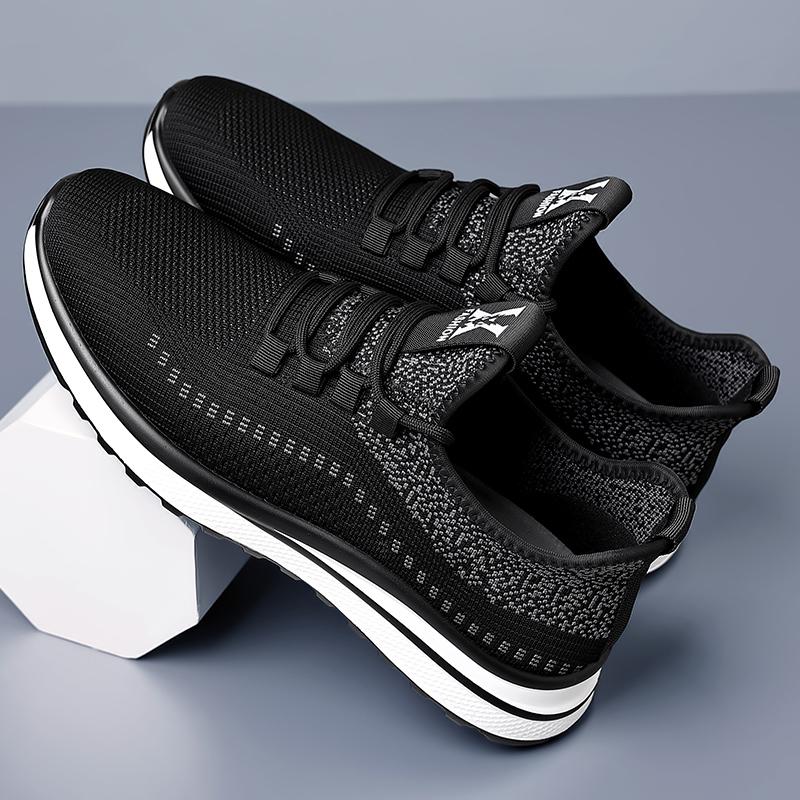 Men's Shoes, Fly-Woven Mesh Shoes, Breathable, Lightweight Casual Sports Shoes, Non-Slip Soft-Soled Running Shoes