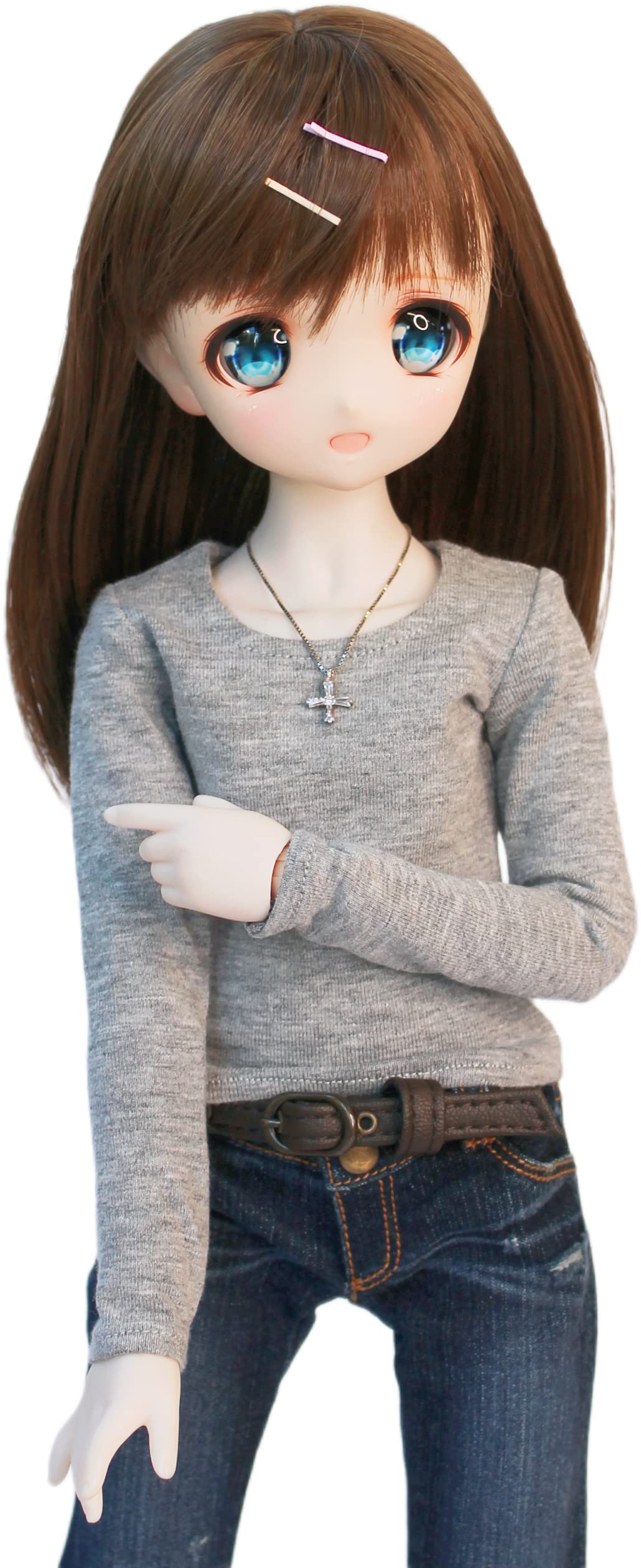 

Petite Marie Scale BJD Long Sleeve Light Round Daily Fits 40cm 1/3 T-Shirt, Gray, Collar, Simple, Versatile, Wear, Casual, Dolls, [No.0134]