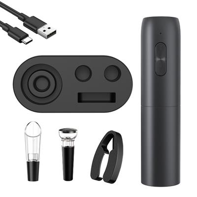 Electric Wine Opener Set Type C Rechargeable Automatic Electric Wine Bottle Opener with Pourer Foil Cutter Vacuum