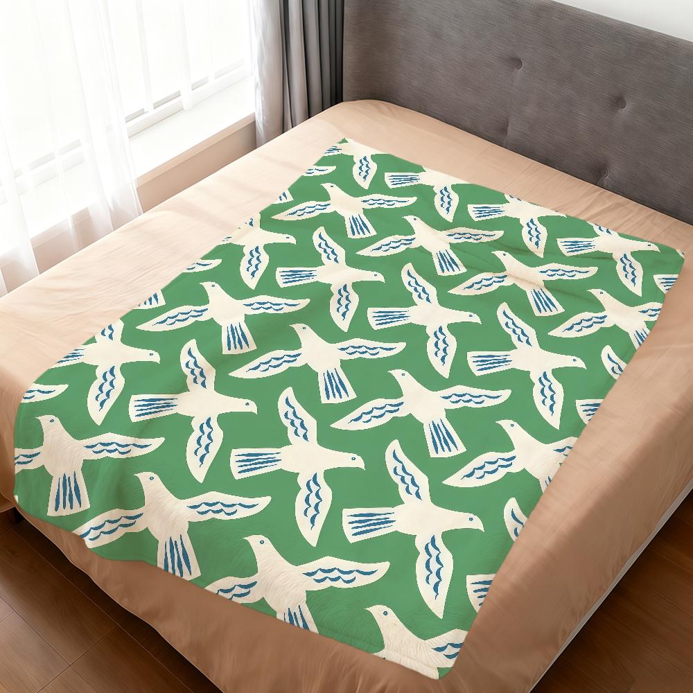 Farbe Mode vielseitig modern Möwen Vogel weich warm Plüschdecke Schlafsaal Sofa Wohnzimmer Haustier Zuhause Bett Geschenk Nickerchen Zuhause Flanell