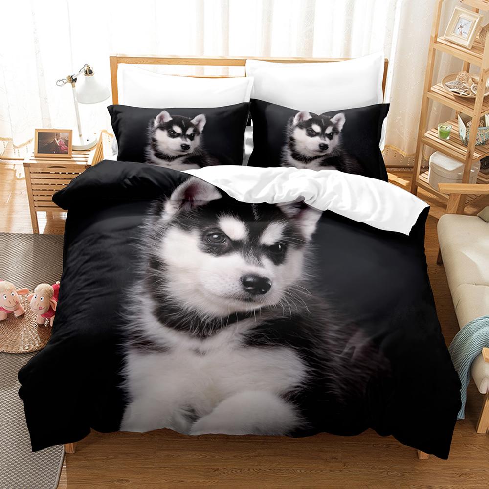 

2014 Cute Dog Bedding Set Single Twin Full Queen King Size Pet Dog Bed Set Teenager Bedroom Duvet cover Sets 3D Print 037 EU single(135x200cm)