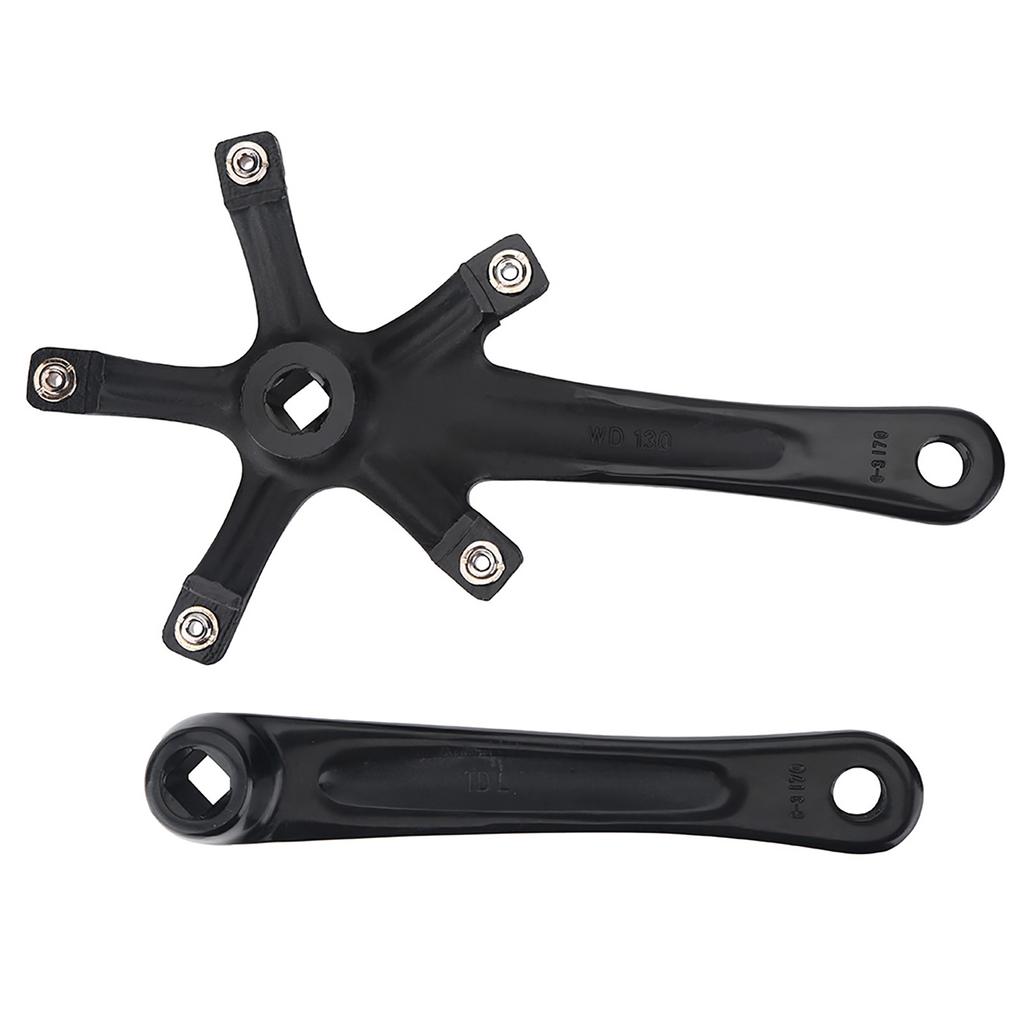 1Pair 170MM Mountain Road Bike Alloy Single Crankset Repair Parts (Black)