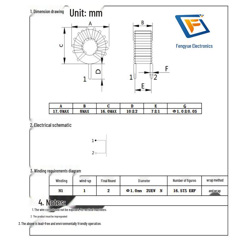 Toroidal Iron Silicon Aluminum Inductor T50-125, 1.0 Wire Diameter, 10UH-20UH Common Mode Coil