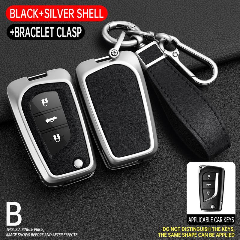 Folding Key Case for Toyota Reiz, Corolla, Levin, RAV4, and Highlander - Protective Cover & Buckle