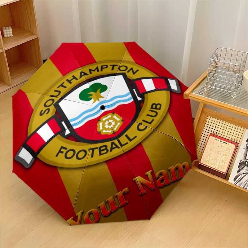 Southampton FC Automatic 3‑Fold Umbrella 8‑Rib Windproof Folding Umbrella Sun Rain Protection For Outdoor Travel Daily Use