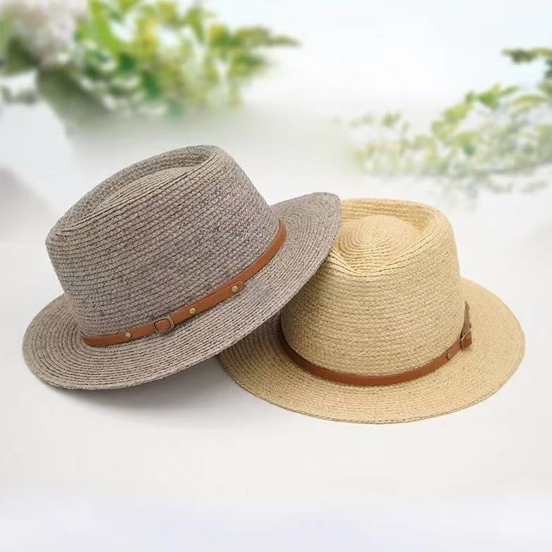 Sommer Mode Natürliche Raffia Hand Stroh Gewebt Große Größe Sonnenhut Herren 61cm Panama Jazz Strohhut Gentleman Fedora Damen Strandhut