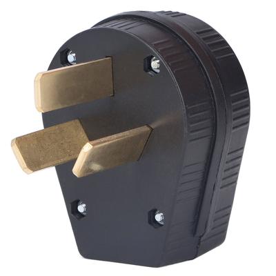 3-poliger Industriestecker gerade Messingkontakte Stecker US-Standard 50A 125V250V