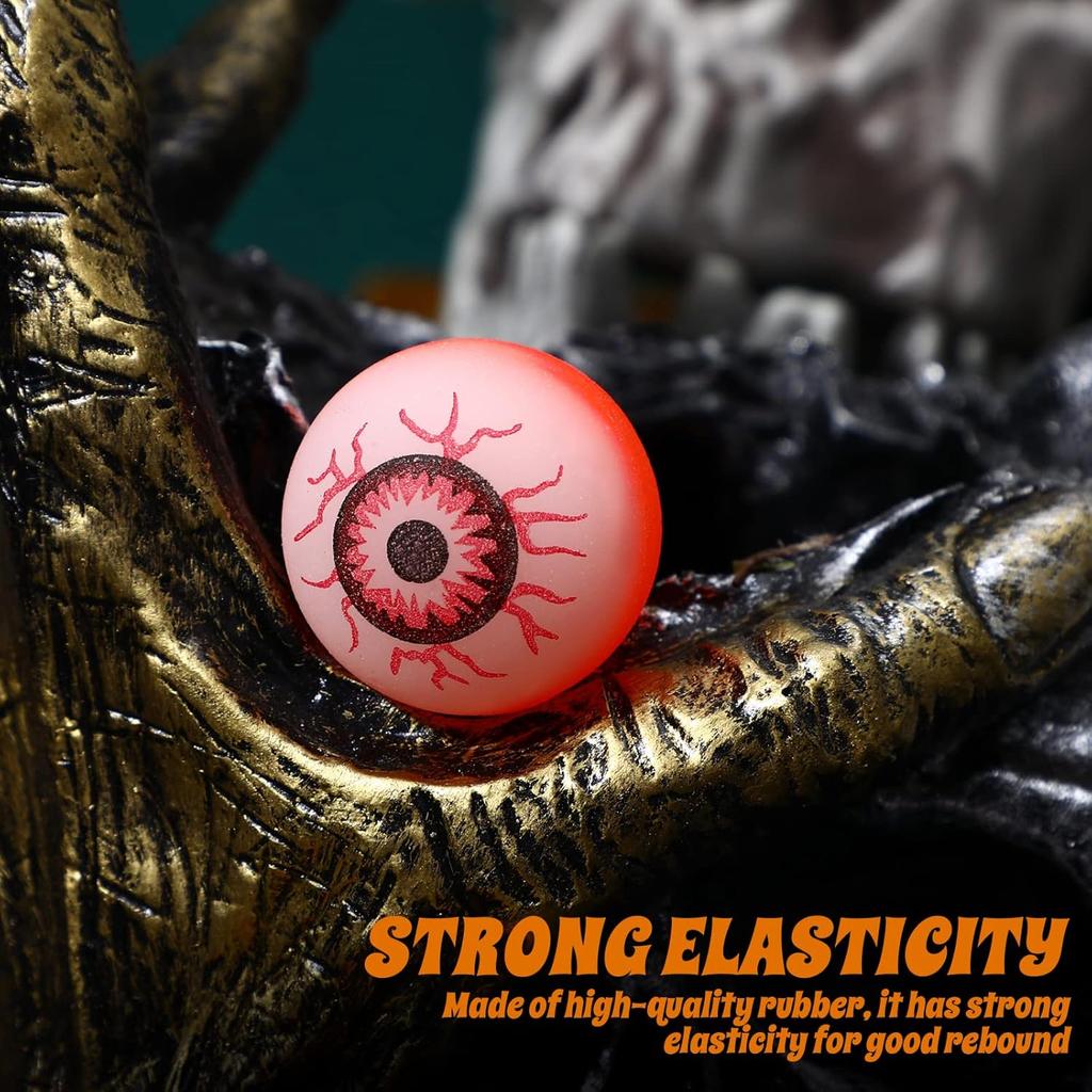20Pcs Halloween Glowing Eyeballs Funny Bouncy Eyeballs Scary Eye Balls Toys For Kids Halloween Glowing Party Props 32Mm