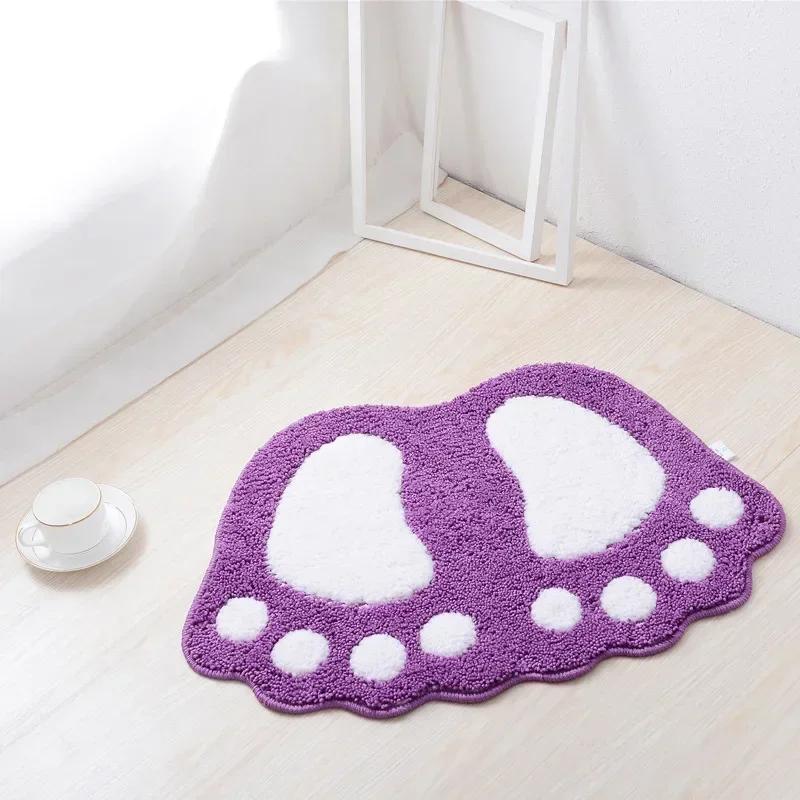 Absorbent Doormat Bathroom Absorbent Velvet Non Slip Mat Floor Rug Water Velvet Bath Mat Foot Embossed Foot Mat Bath Mat